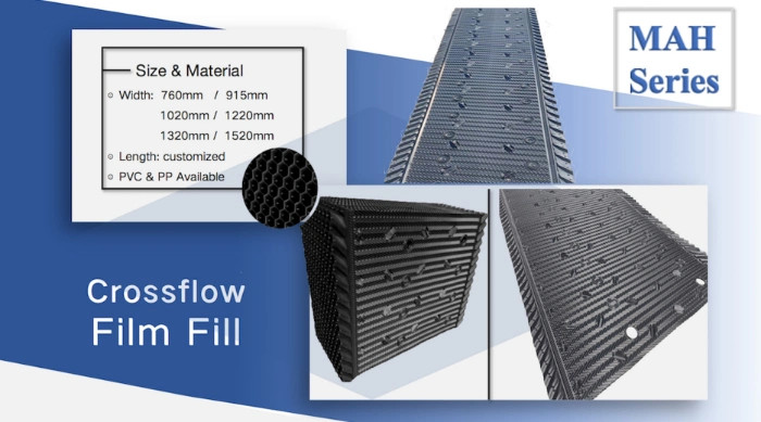 mAh Series Cross Flow Cooling Tower Fills/Infill/Packing, Width 760/915/1220/1520 mm
